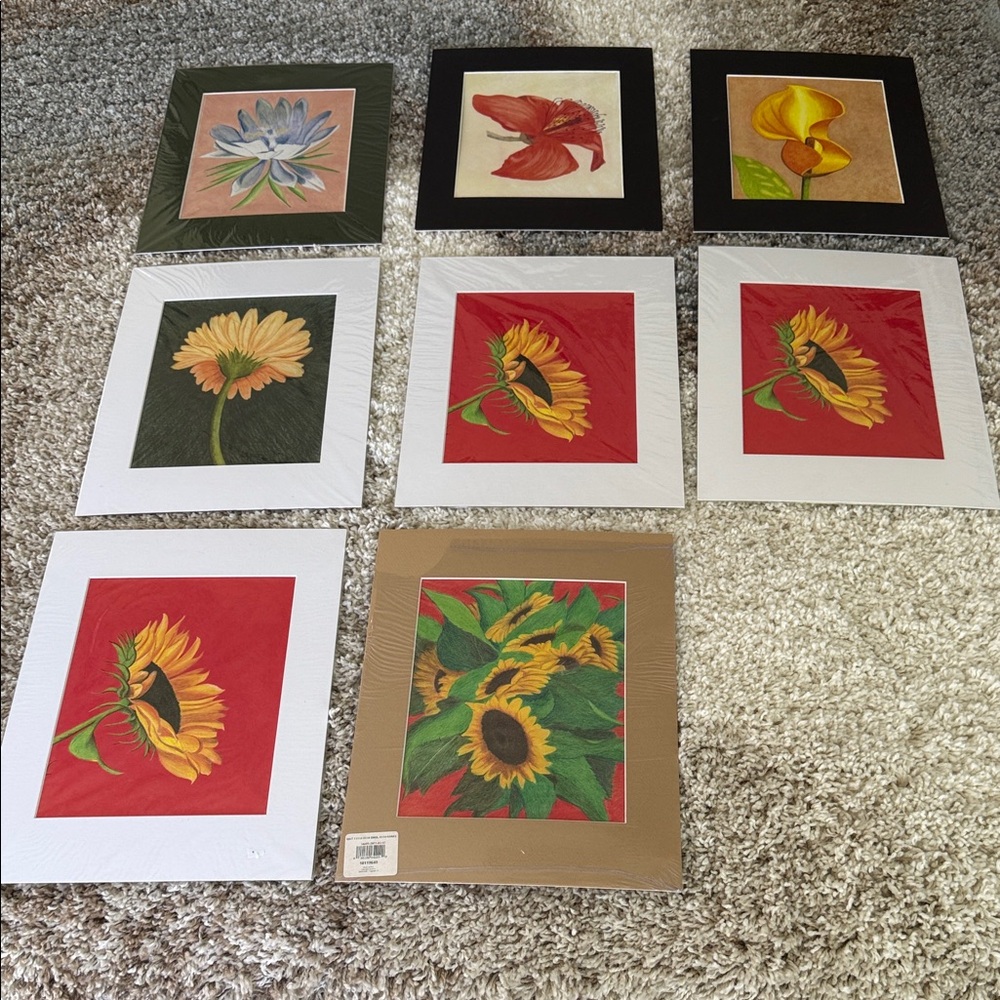 Floral Art Print Set - Vibrant Colors